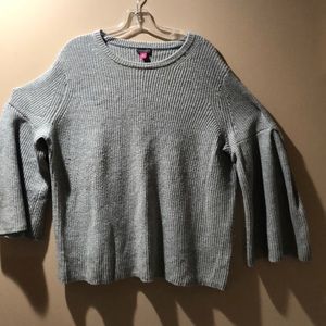 Womens gray sweater with bell sleeve